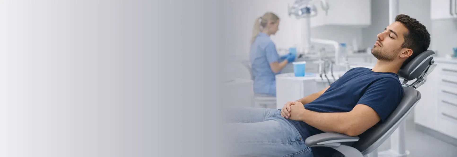 A relaxed patient receiving treatment under sedation at Smith Sedation Dentistry