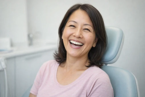 mature woman happy smiling