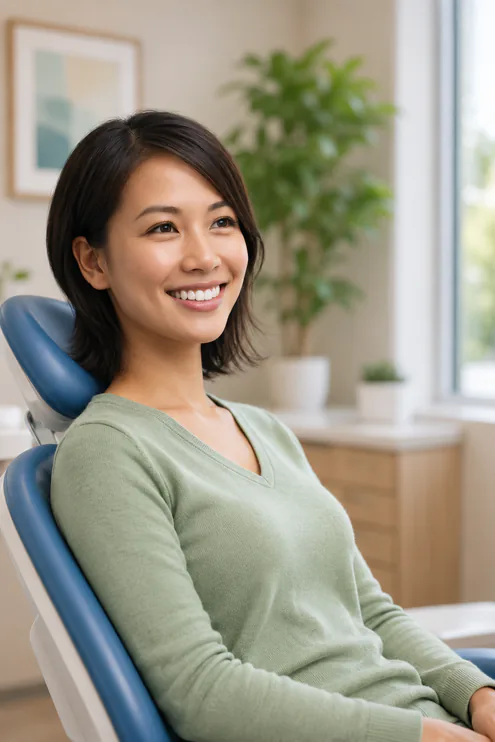 woman in dental office chair